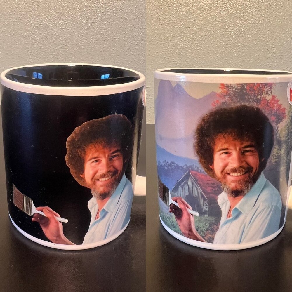 The Unemployed Philosophers Guild BOB ROSS Self-Painting Art Heat Changing Mug